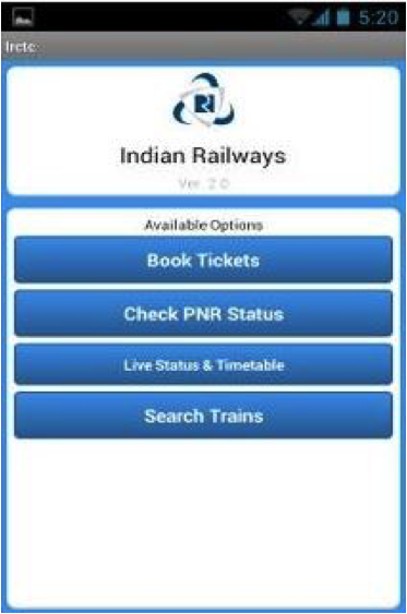 Indian railways mobile app