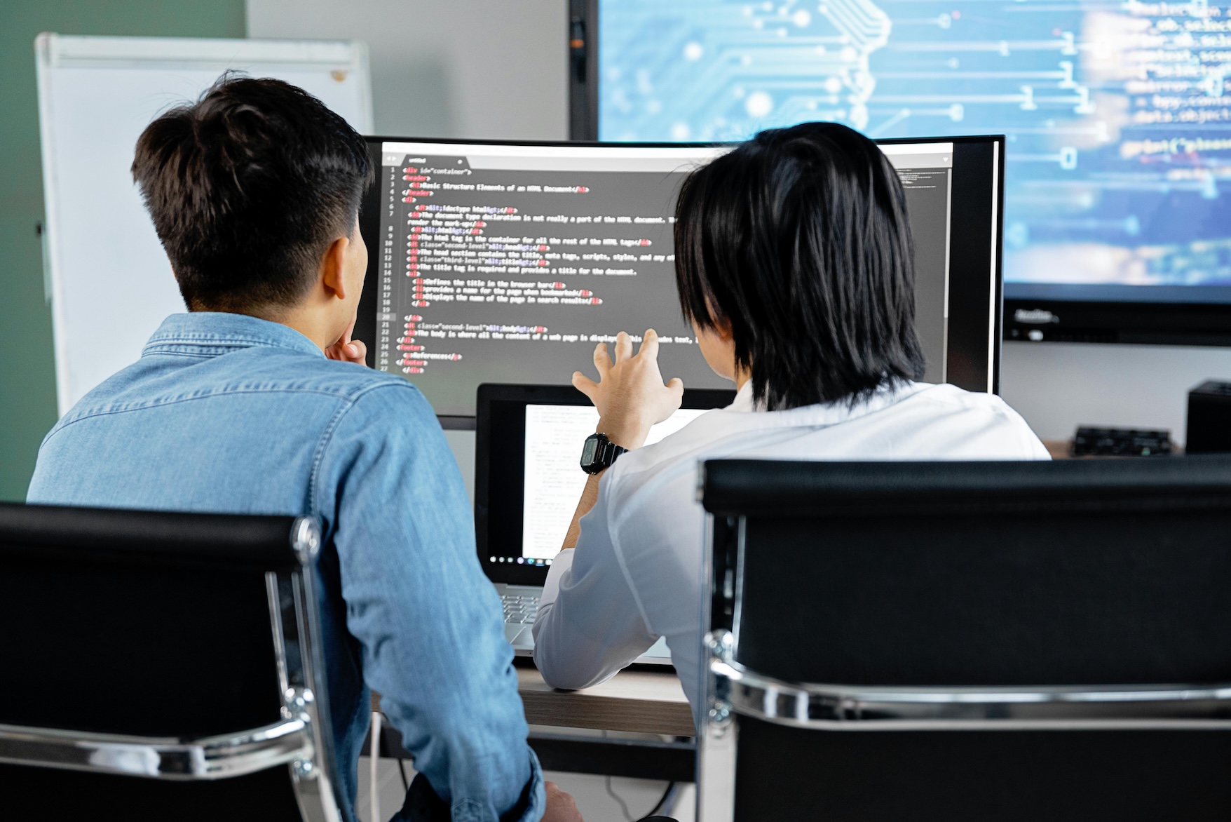 software developers working on computer