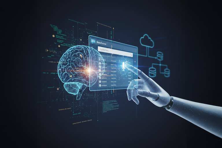 A futuristic digital visualization of AI integration in software development