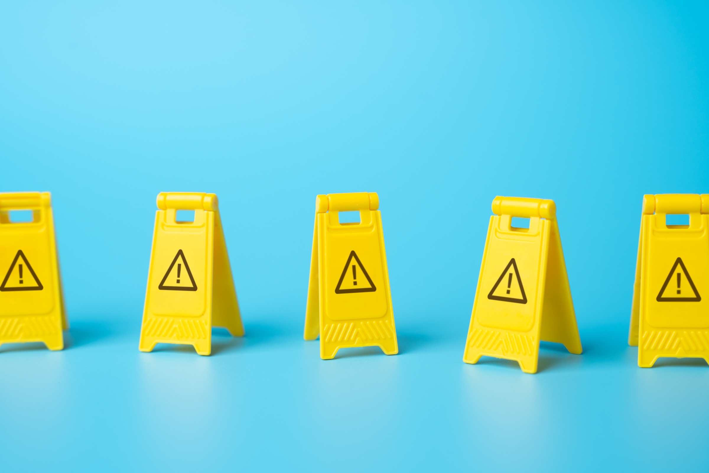 yellow caution floor signs