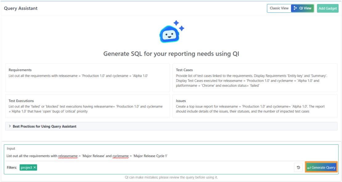 Figure 1 SmartBear AI SQL generator
