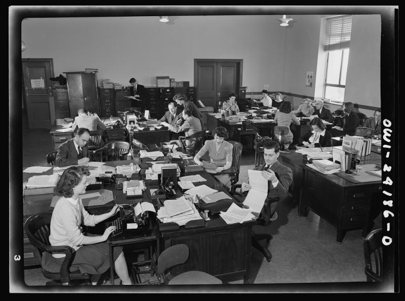 Office of War Information research workers Office of War Information research workers