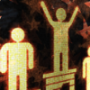 person on podium