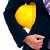 man holding hard hat