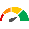 Dial with the needle moving from red to green