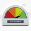 Gauge with a needle in the green zone, showing good performance