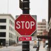 Red octagonal stop sign