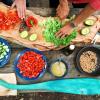 Chefs preparing and cooking food