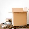 open cardboard box on table