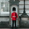 British soldier guarding a door