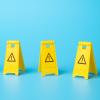 yellow caution floor signs